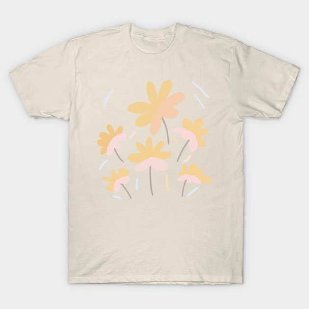 Naive pastel flowers T-Shirt by JakoRila